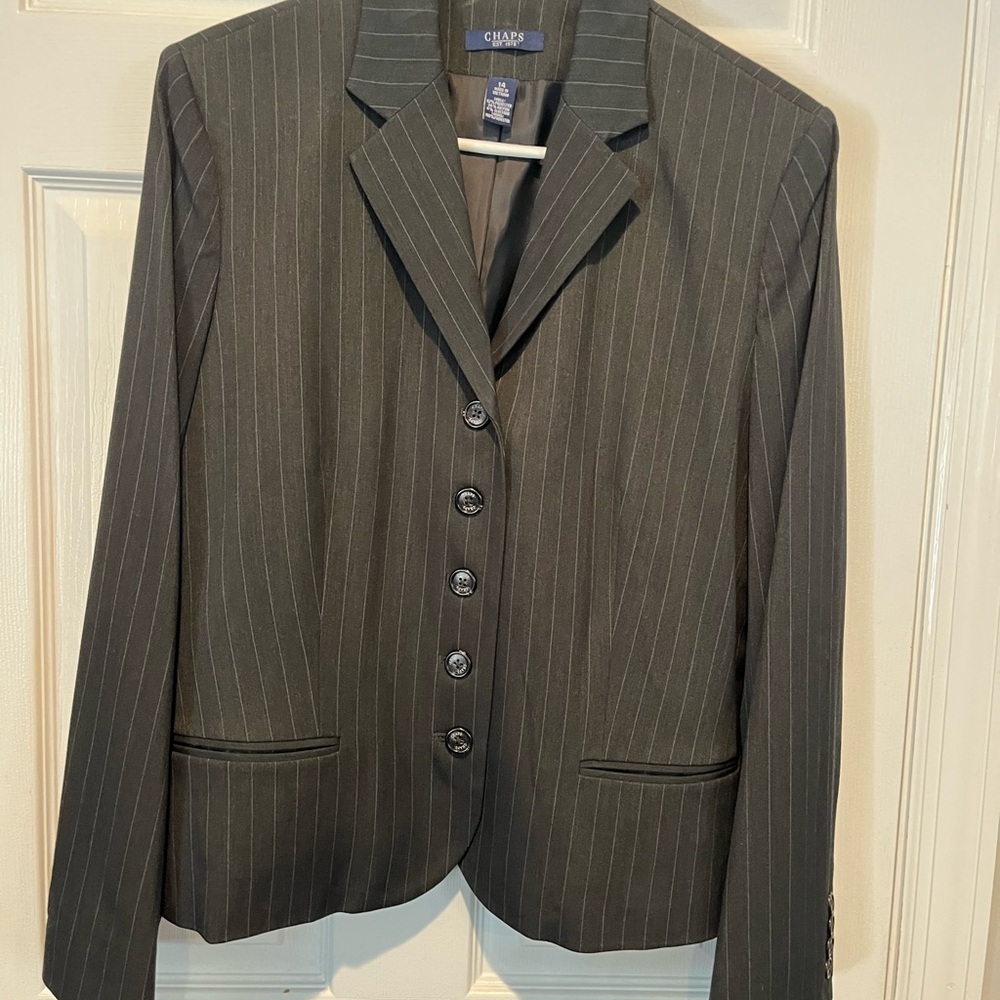 Chaps Charcoal Pinstripe Jacket